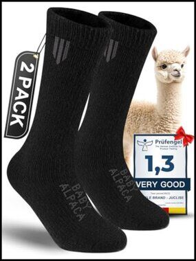 Baby Alpaca Wool Crew Socks Thick Thermal Winter Hiking